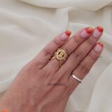 Antique Floral Lakshmi Finger Ring ARJIE02923