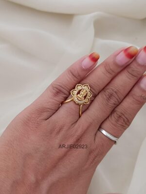 Antique Floral Lakshmi Finger Ring ARJIE02923
