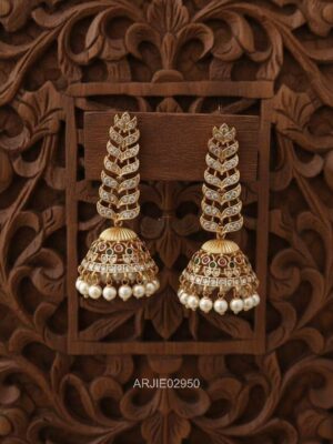 White Stone Long Jhumkas ARJIE02950