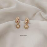 Peacock White CZ Bead Earrings