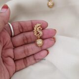 Peacock White CZ Bead Earrings