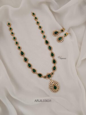 Jyothika Inspried Green Stone Haram