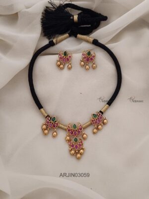 Chandbali Design Black Dori Necklace