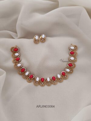 Coral and White Necklace