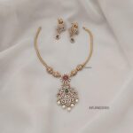 Peacock CZ Stone Attigai Necklace