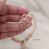 Peacock CZ Stone Attigai Necklace