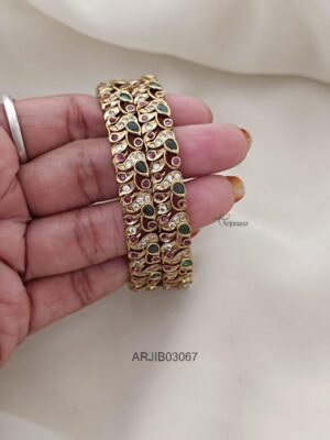 Matte Finish Peacock Bangles