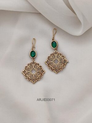 Emerald Hook Drop Earrings