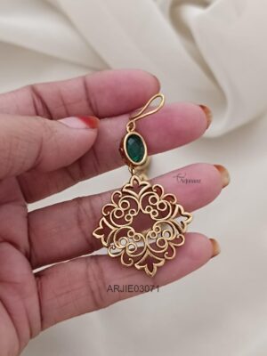 Emerald Hook Drop Earrings