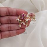 Lotus Floral Pearl Earrings