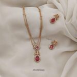 Beautiful Ruby Thin Chain Necklace ARJIN03022