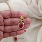 Beautiful Ruby Thin Chain Necklace ARJIN03022