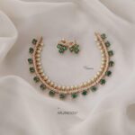 Emerald and White Stone Necklace