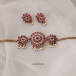 Ruby and White Choker Set