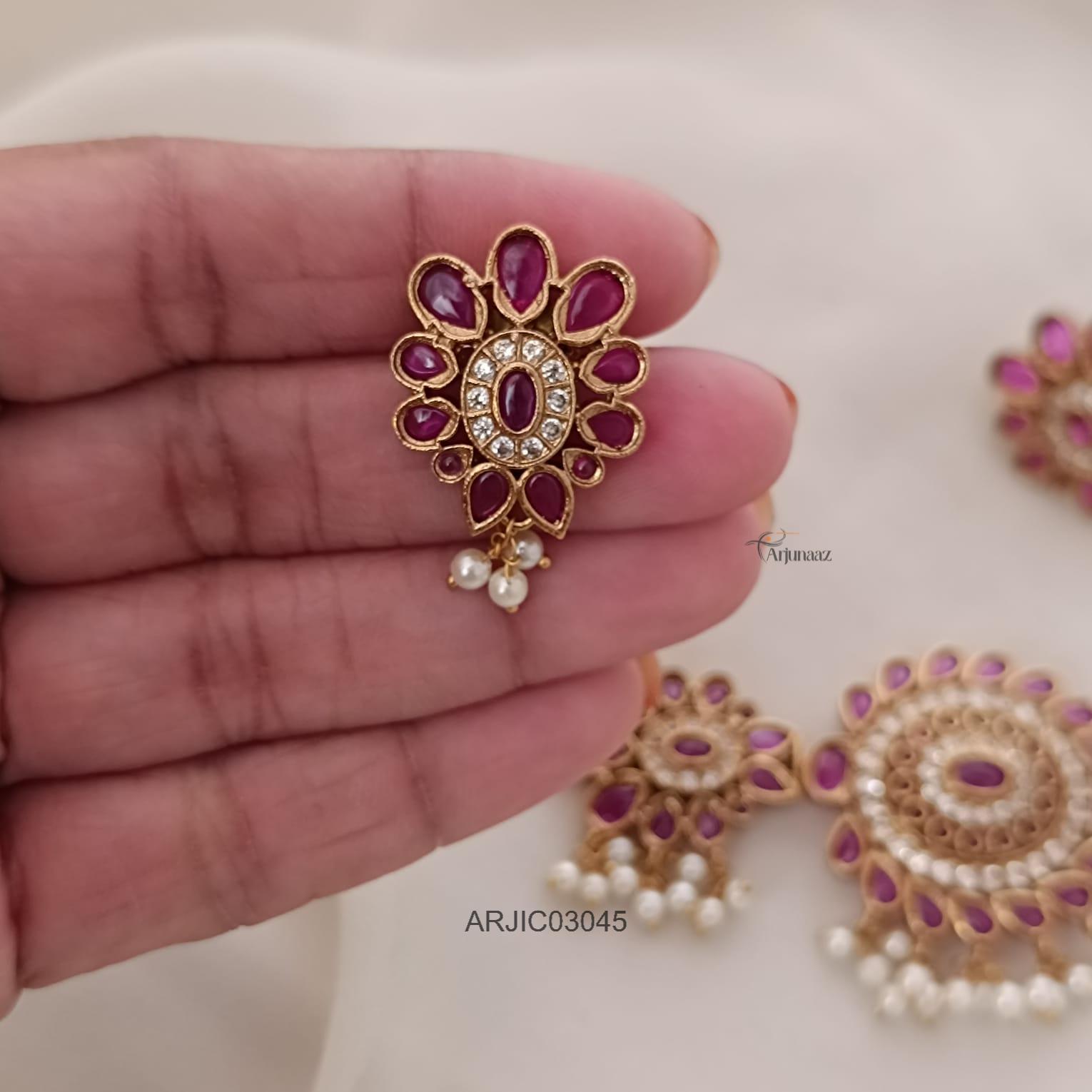 Ruby and White Choker Set Ruby and White Choker Set