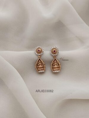 Ruby and White Lakshmi Earrings