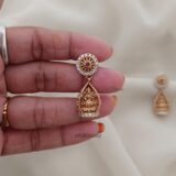 Ruby and White Lakshmi Earrings