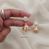 White Stone Big Screw Jhumkas ARJIE03087
