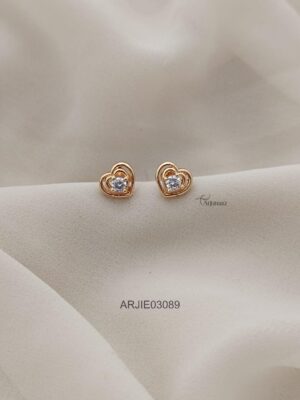 Heart Shape Screw Back Earrings