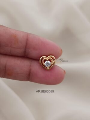 Heart Shape Screw Back Earrings