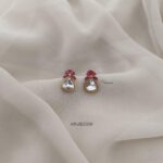 Ruby and White Kundan Earrings