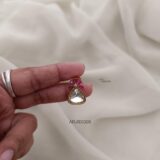 Ruby and White Kundan Earrings