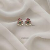 Traditional Ruby and Green Earrings