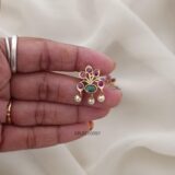 Traditional Ruby and Green Earrings