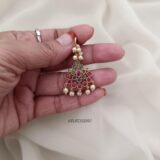 Pearl Ruby and Green Hook Earrings ARJIE03097
