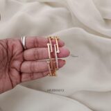 Gold Polish CZ Stone Bangles