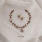 Ruby and White Diamond Look Alike Necklace