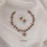 Ruby and White Diamond Look Alike Necklace