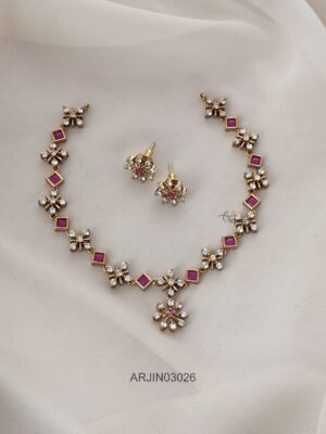 Ruby and White Diamond Look Alike Necklace