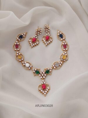 Elegant Navarathna Stone Necklace