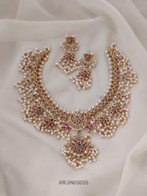 Gold Look Alike Guttapusalu Necklace