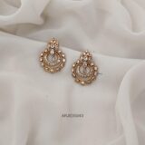 Gold Polish Stone Chandbali Earrings