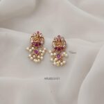Ruby and White Lakshmi Earrings