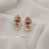 Ruby and White Lakshmi Earrings
