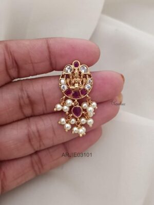 Ruby and White Lakshmi Earrings