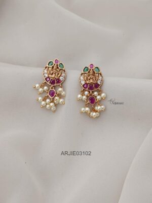 Lakshmi Multi Stone Pearl Earrings