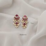 Ruby and White Pearl Earrings