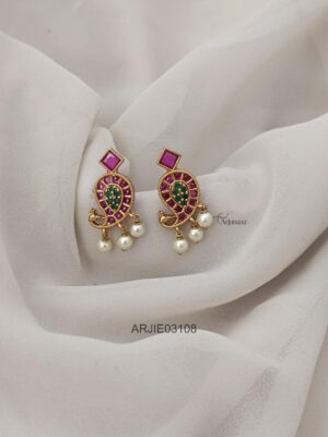 Ruby and Emerald Mango Earrings