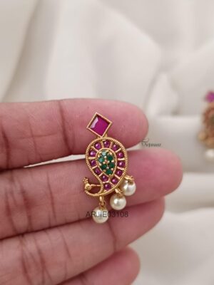 Ruby and Emerald Mango Earrings