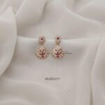 White Stone Screw Back Earrings