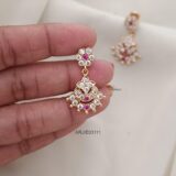 White Stone Screw Back Earrings