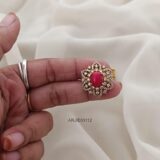 Matte Finish Coral and CZ Earrings