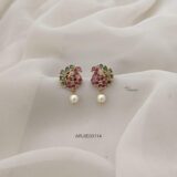 Multi Stone Peacock Earrings