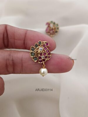 Multi Stone Peacock Earrings