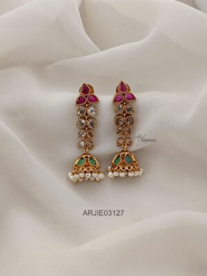 Trendy Multi Stone Long Earrings