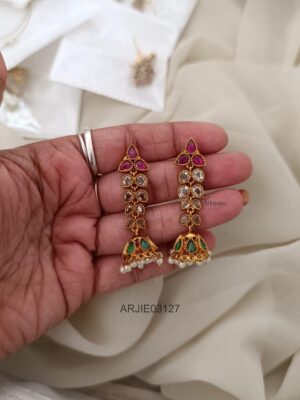 Trendy Multi Stone Long Earrings